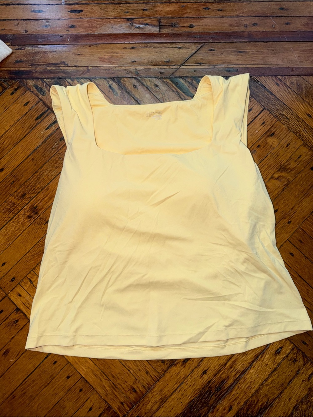 Women's Square Neck Sports Bra Tank Top - Yellow